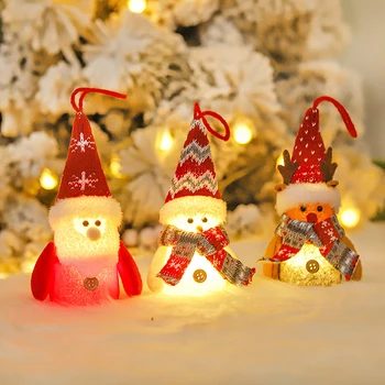 DIODO emissor de Papai Noel Boneca de Natal Feliz Natal Decorações para a Casa de Alce Enfeites de Natal Árvore de Natal Decoração De 2022 Navidad Presentes