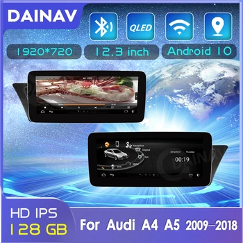 12.3 polegadas com 128GB Android De 10 Rádio do Automóvel Leitor de DVD de Navegação GPS Unidade de Cabeça Para Audi A4 A5 2009-2018 2 Din Car Stereo Receptor