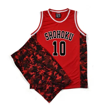 Slam Dunk Shohoku Escola Nº 10 Hanamichi Sakuragi Cosplay De Camuflagem De Basquete Veste Terno Jersey