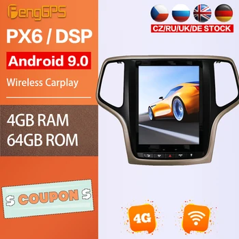 Android Rádio para Jeep Grand Cherokee 2014-2018 Leitor de DVD do Carro Setreo GPS de Navegação Multimédia auto-rádio Tesla Carplay Bluetooth
