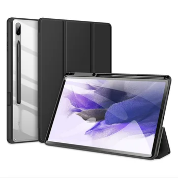 Para Samsung Galaxy Tab S8 Ultra 14.6 S7/S8 11 S7/S8 Mais S7 FE 12.4 Caso de Tablet Transparente Tablet Capa Com porta-Lápis