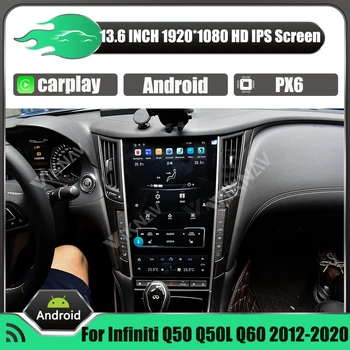 13.6 polegadas tela Android estéreo rádio do carro Para Infiniti Q50L Q50S Q50 Q60 2015-2019 LHD Roda Direita Mark3.5 car multimedia player