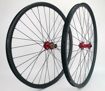 29er Mountain Bikes de carbono, rodas de 30mm de largura lente de 24 milímetros de profundidade tubeless MTB XC carbon rodado com 12 acabamento fosco,novatec791/792 hubs