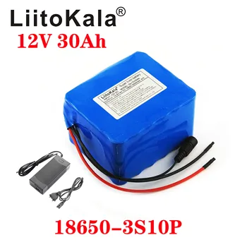 LiitoKala 30ah 12v 18650 3000mah 3S10P bateria de alta corrente de grande capacidade de 30.000 mAh lâmpada de xénon motor móvel bateria de backup